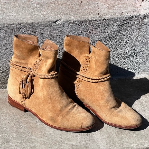 Frye Tina Whipstitch tassel ankle boots sz 8.5 - Picture 3 of 7